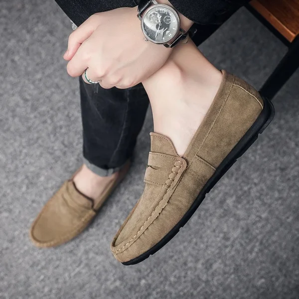 Casual Loafers Spring Men's Shoe Suede Loafers For Men Soft Driving Moccasins High Quality Flats Male Walking Shoes Slip-on 2