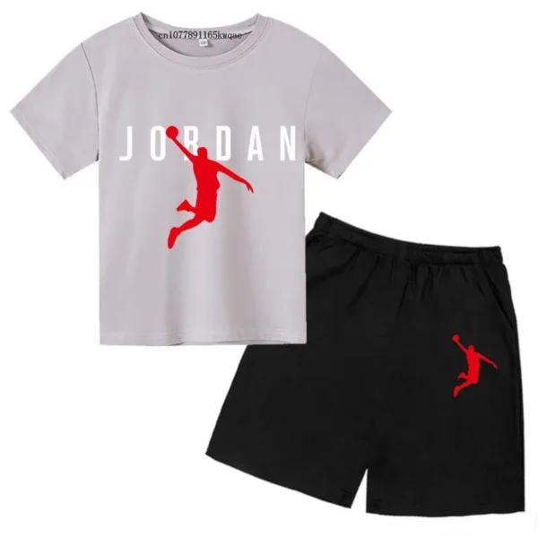 Kids Summer 2pcs Breathable Leisure Short Sleeved T-shirts+Pants Suits 3-13 Years Boys Girls Outfits Sets Children Gift Clothes 6