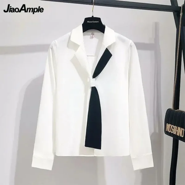 2022 Girl White Shirt Top Midi Skirt Two-piece Women's Professional Suit Korean Fashion Elegant Blouse Dress Set Female Clothes 3