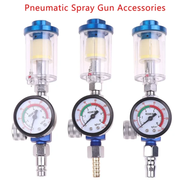 Spray Gun Air Regulator Gauge In-line Oil Water Trap Filter Separator JP/EU/US Adapter Pneumatic Tools For Airbrush 2