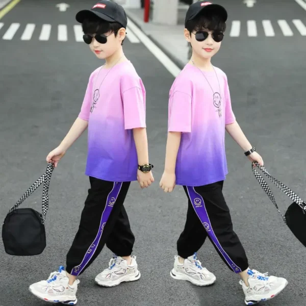 Boys Teen 6 8 9 10 12 Year Clothing Sets Summer Casual Outfit T-shirt + Pants Boys Clothes Children Clothing Suit Kids Tracksuit 6