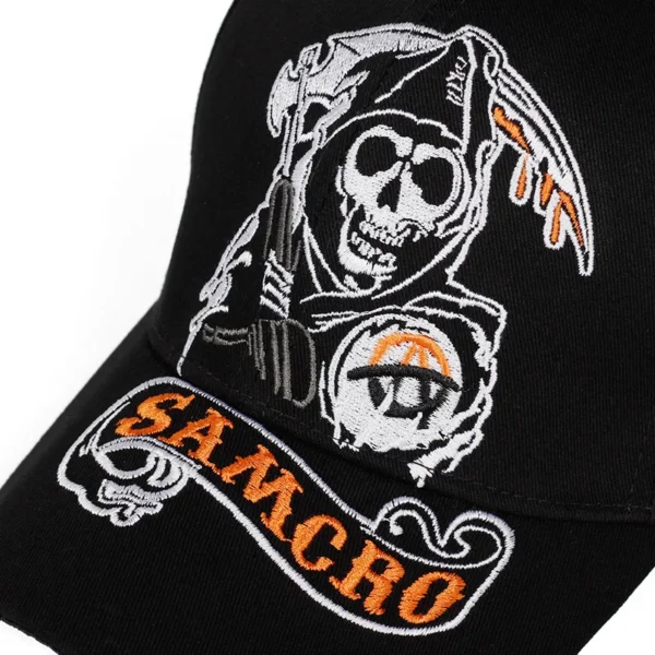 SAMCRO Baseball Cap SOA Sons of Anarchy Skull Embroidery Casual Snapback Hat Fashion High Quality Racing Motorcycle Sport hat 4