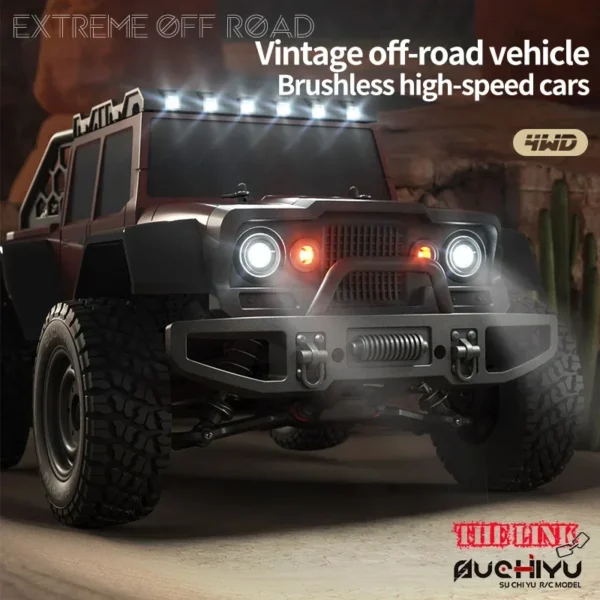 2.4G 1/16 70KN/H or 50N/H 4WD Rc Cars LED Headlights Off Road 4x4 High Speed Brushless Motor Monster Truck Kids Toys Gift Boys 2