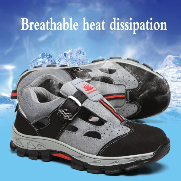 Labor Insurance Shoes Men Steel Toe Caps Anti-smashing Safety Shoes Breathable Deodorant Wear-resistant Work Sandals Zapatillas 4