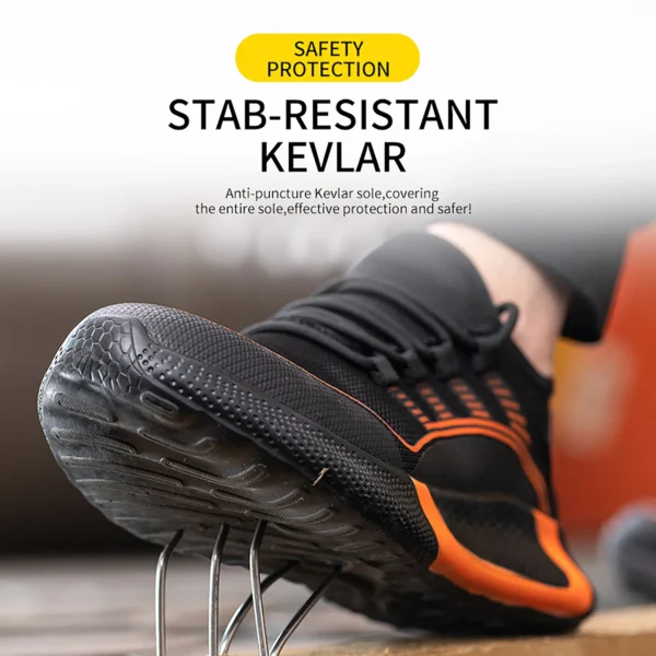 Large Size 50 Safety Shoes Men Anti-Smashing Steel Toe Cap Puncture Proof Indestructible Light Breathable Sneaker Work Shoes 4