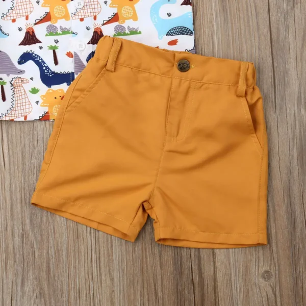 2024 Baby Summer Clothing Toddler Kids Baby Boys Tops T-shirt Colorful Dinosaur Shorts Bottoms 2Pcs Outfits Clothes 1-6T 4