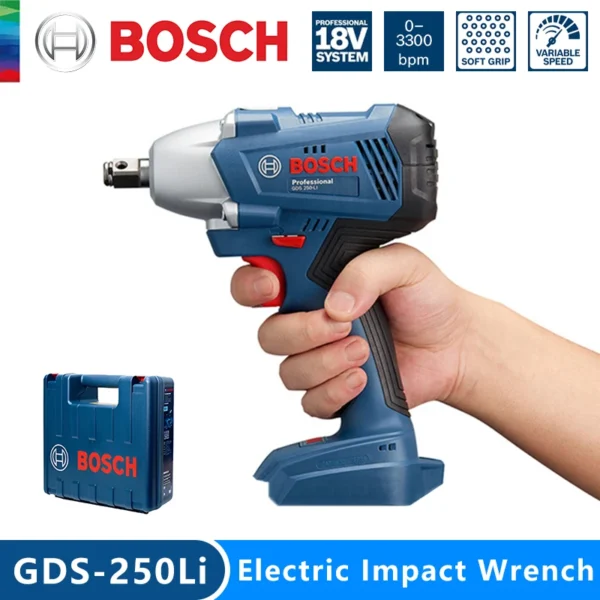 BOSCH GDS 250 LI 18V Cordless Impact Wrench Socket Bolt Nut Rechargeable Lithium Electric Wrench 250Nm Professional Power Tool 1