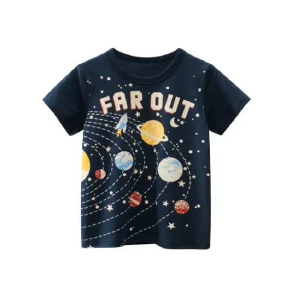 Children Short Sleeve T-shirts Korean Version Kids Clothing Boy Baby Cotton Tees 2-9 Years Summer Cartoon Tops 6