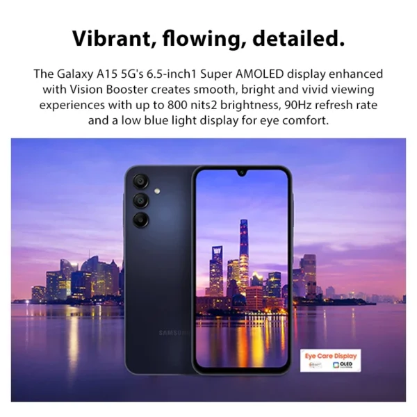 Samsung Galaxy A15 Smartphone Octa Core 6.5'' 90Hz AMOLED Screen 50MP Triple Camera 5000mAh Battery Mobile Phone 4G NFC 2