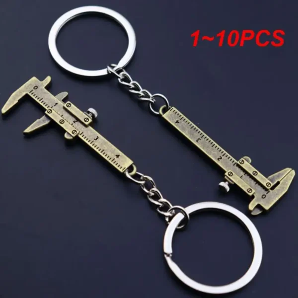 1~10PCS Portable Mini Caliper Tools Key Ring Alloy Vernier Caliper Key Chain Calipers Measuring Gauging Tools Ornaments Rulers 1