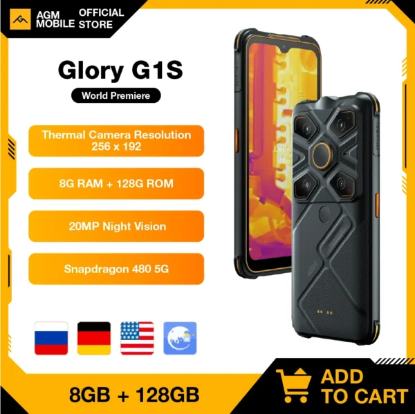 AGM GLORY G1S Rugged Thermal Imaging 5G 8+128G Android 11 5500MAH IP68/69K Rugged Smartphone 1