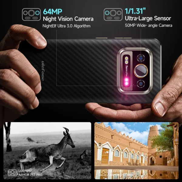 【World Premiere】Ulefone Armor 25T Pro 5G  Thermal Imaging Rugged Phone  Android 14 33W 50MP+64MP NFC Waterproof Smartphone 4