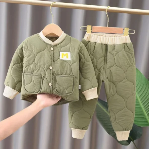 Winter Autumn Baby Boys Clothes Full Sleeve Solid Pants 2pcs/set Cotton Suits Children Clothing Tracksuits 5