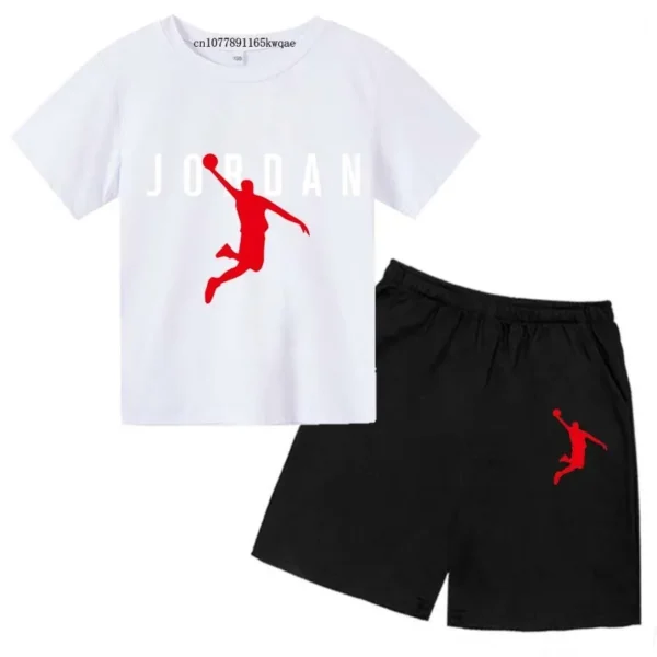 Kids Summer 2pcs Breathable Leisure Short Sleeved T-shirts+Pants Suits 3-13 Years Boys Girls Outfits Sets Children Gift Clothes 2