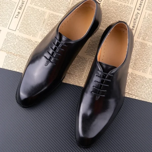 Successful Men's Leather Shoes High Quality Handmade Oxford Casual Business Office Work Shoes For Gentalman Lace Up Comfortable 5