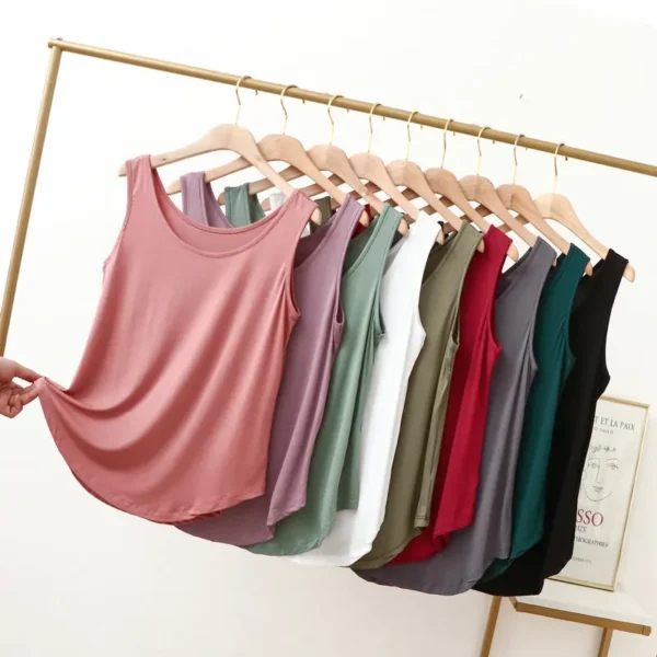 XL to 6XL  Modal  O-Neck Tank tops Summer women's camisole Thin Loose Sleeveless T-shirt  Solid color Tee Top Large size 1