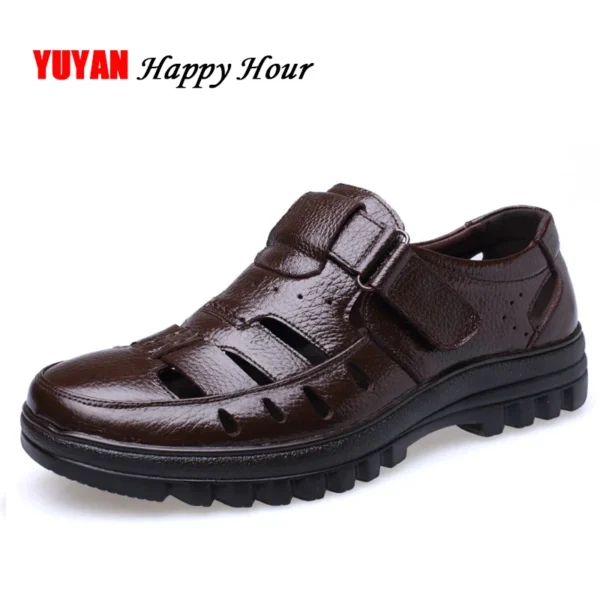 Genuine Leather Sandals Men Summer Shoes Non-slip Men's Sandals Soft Casual Brand Footwear ZHK289 1