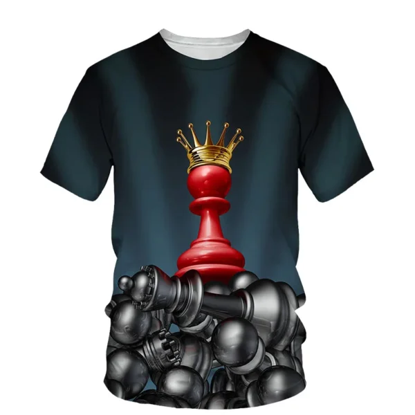 Summer Chess 3D Print T-Shirts Men Woman Fashion Streetwear Short Sleeve O-Neck Casual T Shirt Harajuku Kids Tees Tops Clothing 4