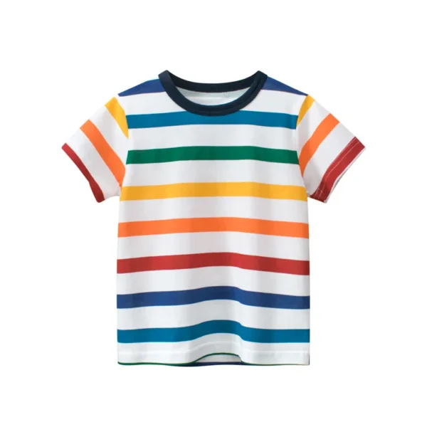 Children Short Sleeve T-shirts Korean Version Kids Clothing Boy Baby Cotton Tees 2-9 Years Summer Cartoon Tops 5