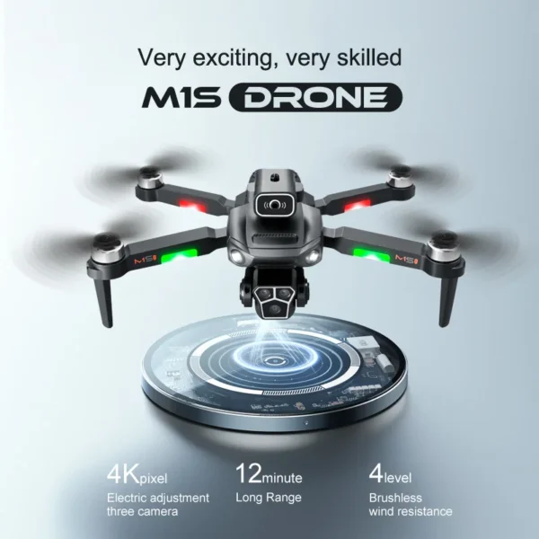 New M1s Mini Drone 4K Professinal Three Camera Wide Angle Optical Flow Localization Four-way Obstacle Avoidance RC Quadcopter 4