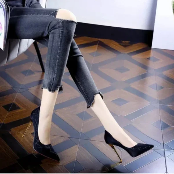 2023 Fashion Banquet Sexy Stiletto High Heel Striped Pointed Women's Shoes New Thin Heel Shoes Shoes for Women Pumps Wedding 6