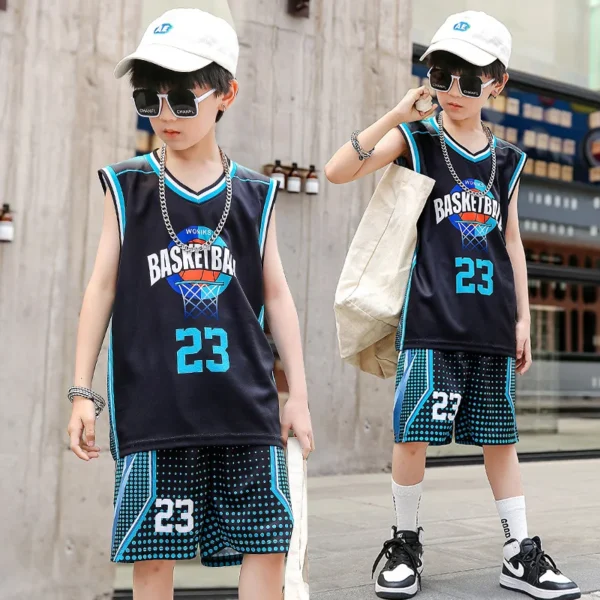 Child Quick-drying Basketball Jersey Suit Boy and Girls Shirt Sportswear Tracksuit Kids Team Training Uniform Children Clothings 3