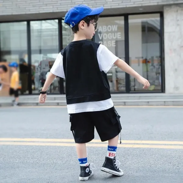 Children Summer Boys Clothes Set T shirt + Pants Casual Sports Suits Kids Clothing Tracksuit Teen Outfit 4 6 8 9 10 12 Years 2