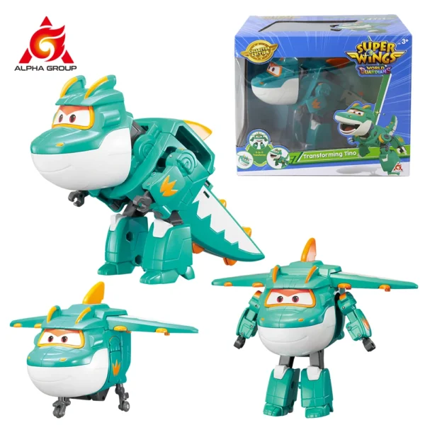 Super Wings Transforming TINO 5 Inches 3 Modes Dinosaurs,Robot,Airplane Deformation Transformation Action Figure Kid Toy Gift 1