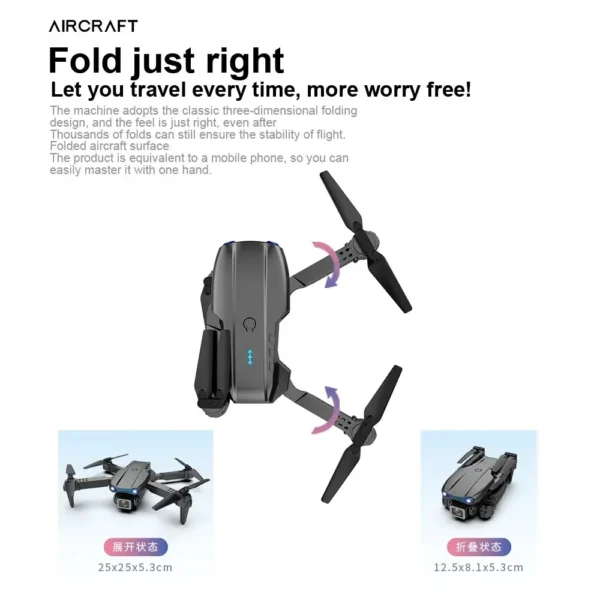 Professional E99 Drone 4k HD Dual Camera Aerial Photography WiFi FPV360° Air Flight Folding Quadcopter CHILDREN'S Toys Gifts 6