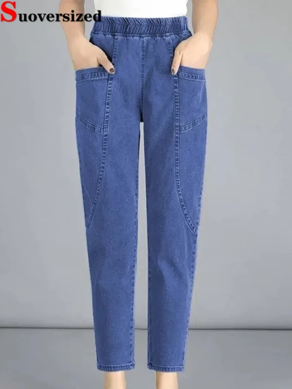 Vintage Ankle-length Harem Jeans Baggy Casual Mom's Denim Pants Women High Waist Fashion Vaqueros Oversized 4xl Cowboy Pantalone 1