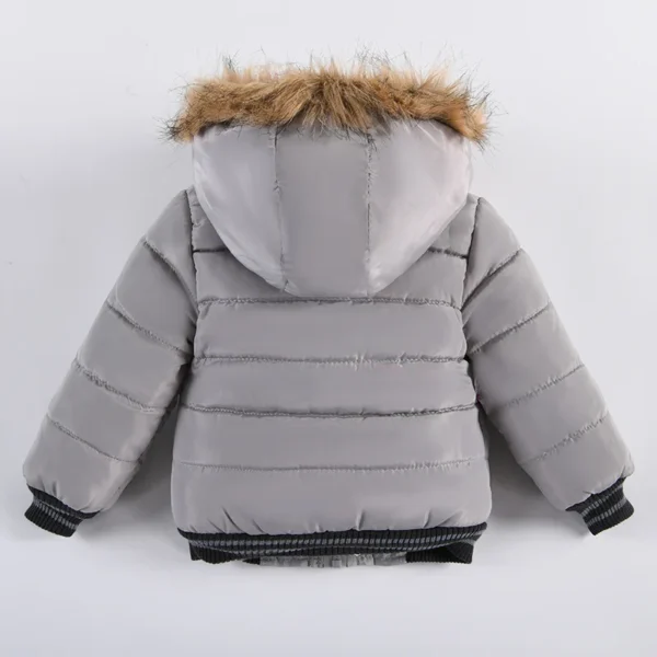 Autumn Winter Boys Jacket New Keep Warm Baby Coat Hooded Zipper Fashion Fur Collar Boys Outerwear 2 3 4 5 6 Years Kids Clothes 3