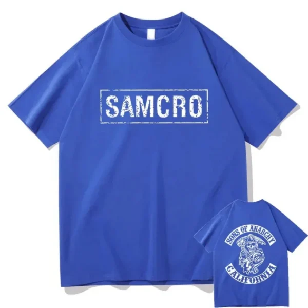 Sons of Anarchy SAMCRO Double Sided Print Tshirt Men Womnen Fashion Hip Hop Rock Tees Short Sleeve Summer Cotton T Shirts Tops 5