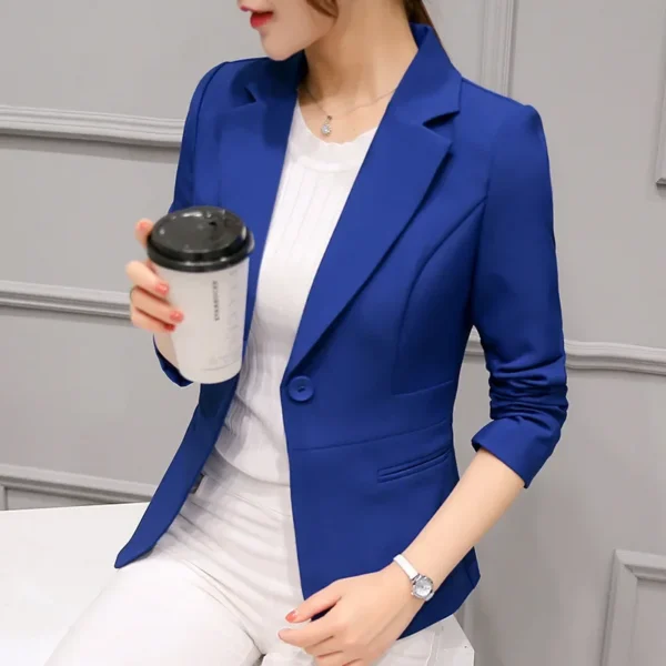 Black Women Blazer 2023 Formal Slim Blazers Lady Office Work Suit Pockets Jackets Coat Female Wine Notched Blazer Jackets Femme 3