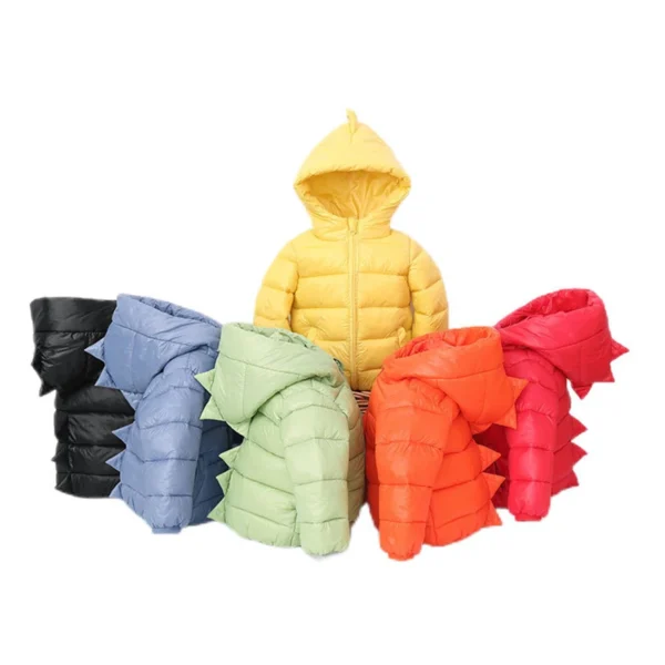 2 3 4 5 6 Years Old Winter Baby Boys Jacket Fashion 3D Dinosaur Outerwear Hooded Zipper Christmas Party Girl Coat Kids Clothes 1