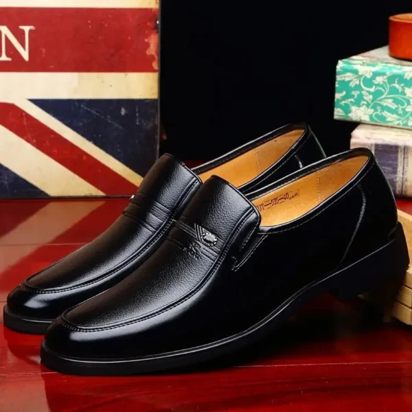 Leather Men Formal Shoes Luxury Brand 2023 Men's Loafers Dress Moccasins Breathable Slip on Black Driving Shoes Plus Size 38-44 3