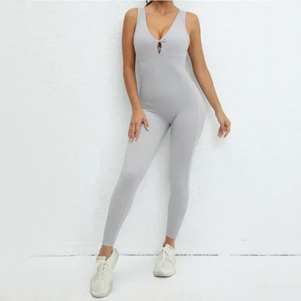 Fashion Sexy Hollow Scrunch Monkeys Women Gym Sport Jumpsuit Raises Butt White Black Female Yoga Fitness Overalls Summer Outfits 4