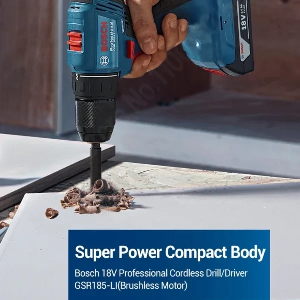 BOSCH GSR 185-LI Cordless Drill Driver Bare Tool Electric Screwdriver 18V Professional Brushless Power Tool Bosch GSR185-LI 2