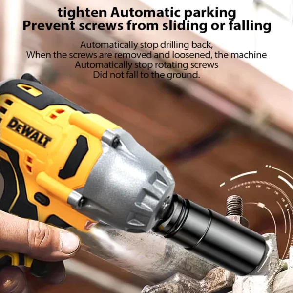 DEWALT 1/2in High Torque Electric Wrench Brushless Cordless Impact Wrench Decoration Team Power Tools For Dewalt 20V Battery 6