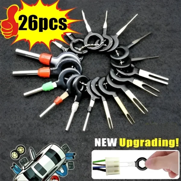 26-11pcs Car Terminal Removal Repair Tools Electrical Wiring Crimp Connector Pin Extractor Kit Keys Automotive Plug Pullers 1