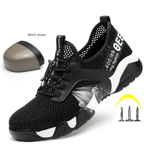 2023New men Steel Toe Work Safety Shoes Lightweight Breathable Reflective Casual Sneaker Prevent piercing Women Protective boots 1