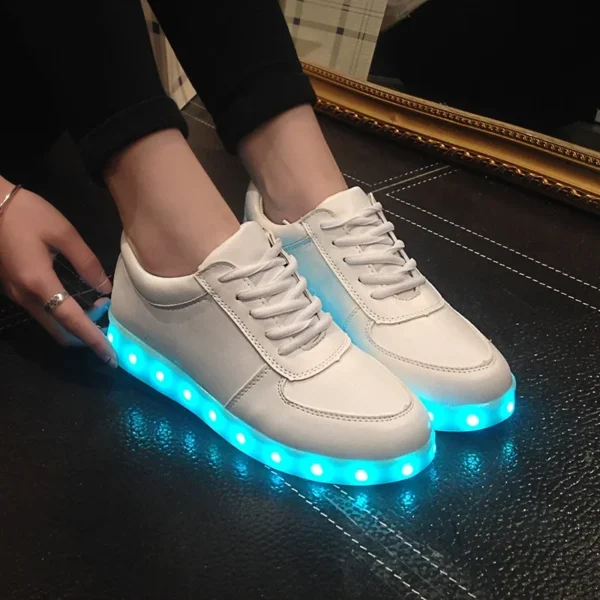 Luminous Sneakers for Women Casual Shoes Led Glowing Shoes for Men Fashion Flat Running Sneakers LED Rechargeable Couple's Shoes 1