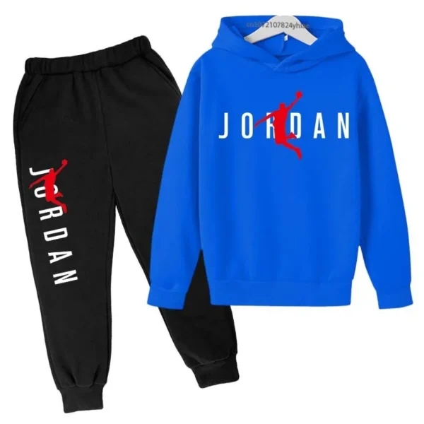 Kids Leisure Letter Print 2pcs Hoodie+Pants Tracksuits 3-13 Years Boys Girls Spring Autumn Outfits Streetwears Children Clothes 2