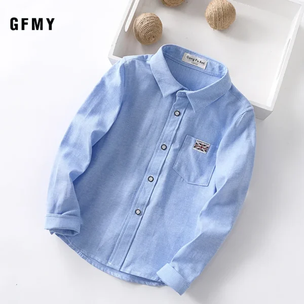 Boys Girls White Shirts for Students Uniform Long Sleeve Cotton Blouse Teenagers School Clothes Formal Wear 4 6 8 10 12 Years 5