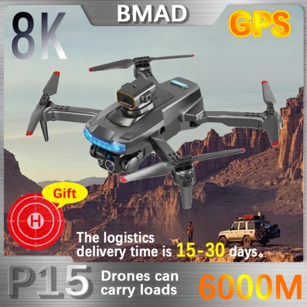 BMAD New P15 RC Mini Drone Profesional  HD Camera Obstacle Avoidance Aerial Photography Brushless Foldable Quadcopter Gift Toy 1