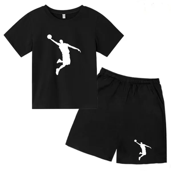 Children's Clothing Boys Girls T-shirt Set 3-12 Year Toddler Tops Shorts Printing Basketball Fashion Leisure Brand Summer Wear 3