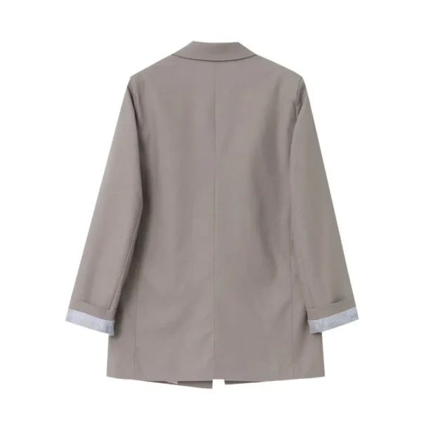 TRAF ZR Elegant Women's Jackets Office Lady Linen Jacket Long Sleeve New in Outerwears Bomber Spring 2024 Women Clothes Y2k Top 2