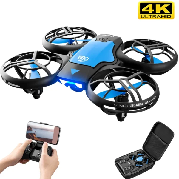 V8 Mini Drone 4k Profession HD Wide Angle Camera 1080P WiFi FPV Drones Height Keep Remote Control Helicopter Gift Toys 1