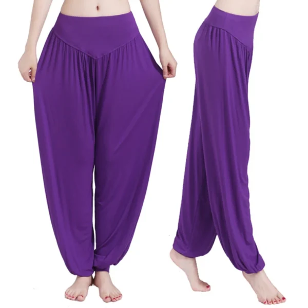 New Women casual harem pants high waist dance pants dance club wide leg loose long bloomers trousers  size 6