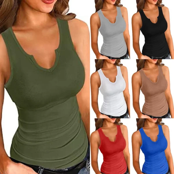 Women Summer Solid Color Sport Camisole Vest Shapewear Bodycon Sleeveless Casual Tank Tops For Women Suspender Shirt Top Female 1