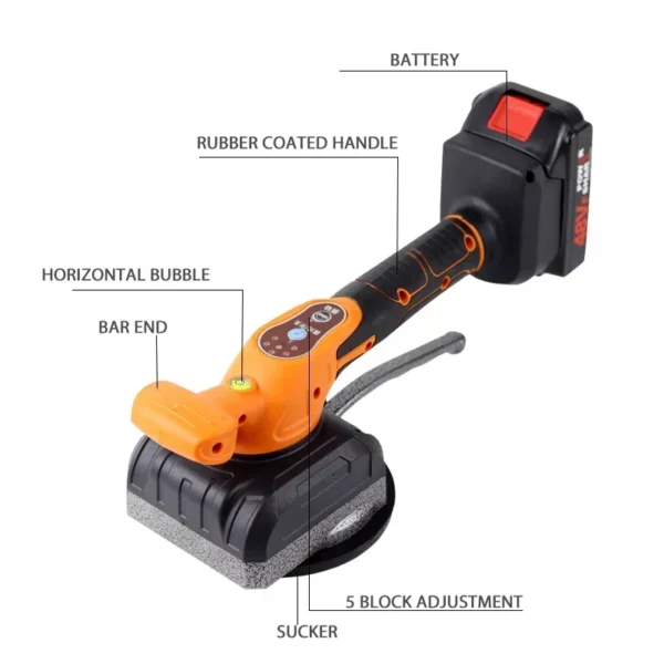 Professional 48VF Automatic Electric Tiling Machine 5 Gears Rechargeable Floor Laying Leveling Tool Bubble Leveler Power Tools 5